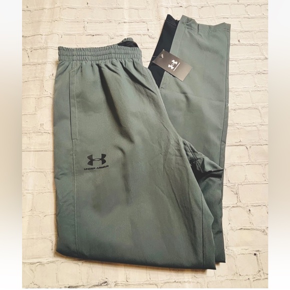 Under Armour Other - Under Armour Pants Vital Mens M Gray/Black Woven Training Gym Drawstring NWT